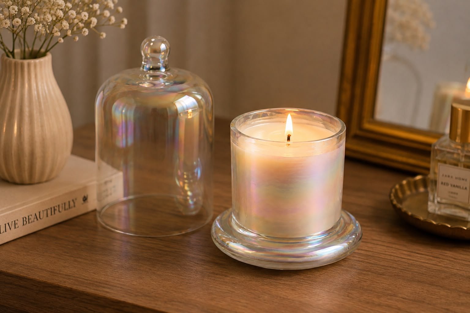 Bell jar candle